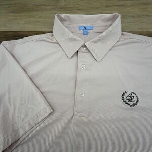 GenTeal Polo Shirt Mens XL Brown Stripe Golf Performance Lightweight Casual